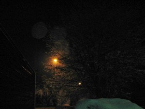 Snöfall ikväll.