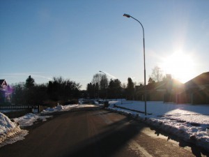 Sol från klarblå himmel.