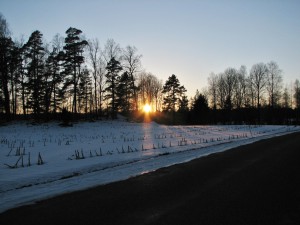 Solnedgången ikväll.