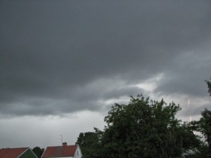 Bild från åskvädret ikväll.