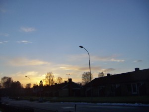 Vid solnedgången idag.