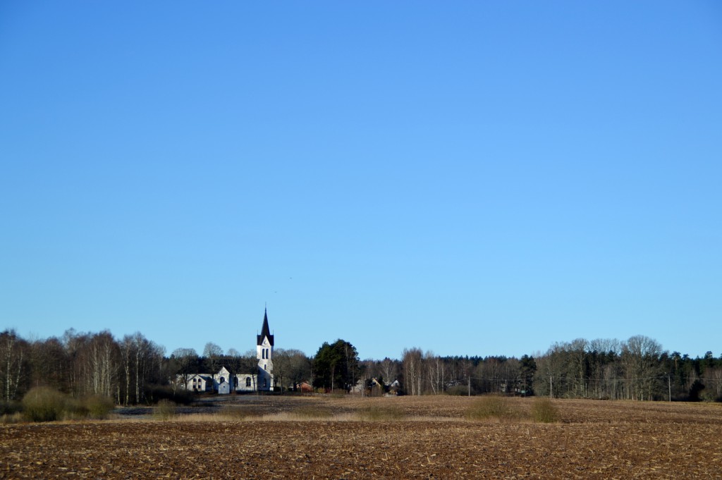 Klarblå himmel i morse